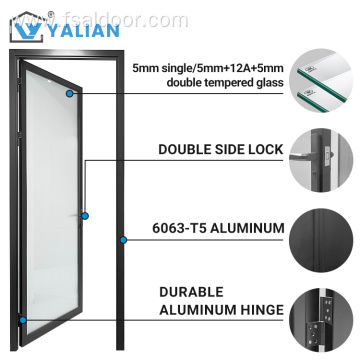 Outswing Aluminum Alloy Casement Door Customizable